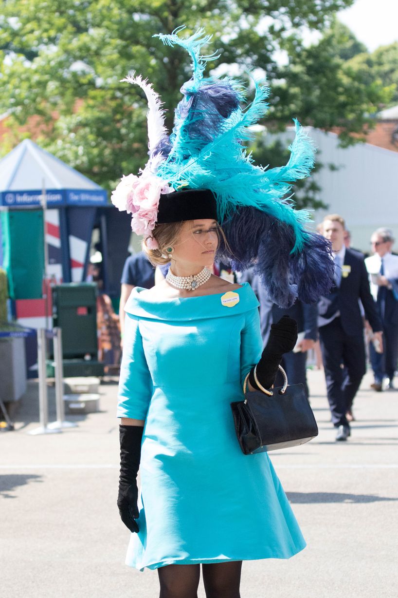 A racegoer with a few feathers in her cap ascot 2017
