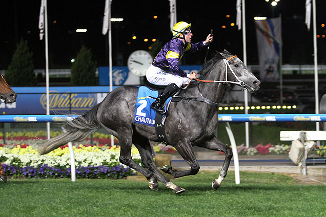 Chautauqua, (Tommy Berry), wins the Group 1, Manikato Stakes, at Moonee Valley, 23 October, 2015 .Copyright Colin Bull / Sportpix.